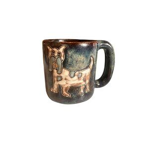 Collectible Handcrafted Mara Mexico Ceramic Dog Coffee Mug signed Desino Mould